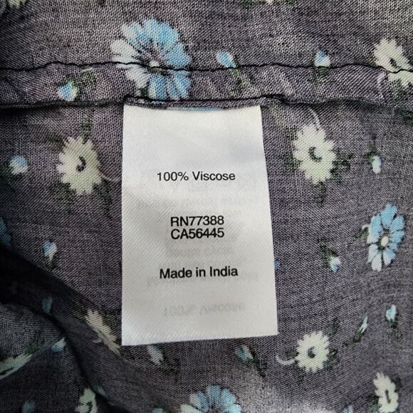 J.Crew Mercantile Easy Wrap Black Daisy Midi Dress | Women's Small - Picture 12 of 13